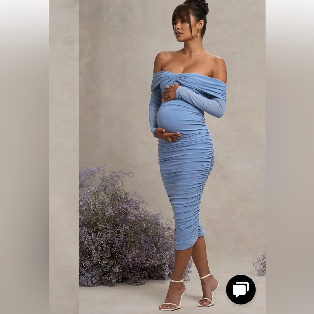 Club L London - Neva Maternity Dress Blue